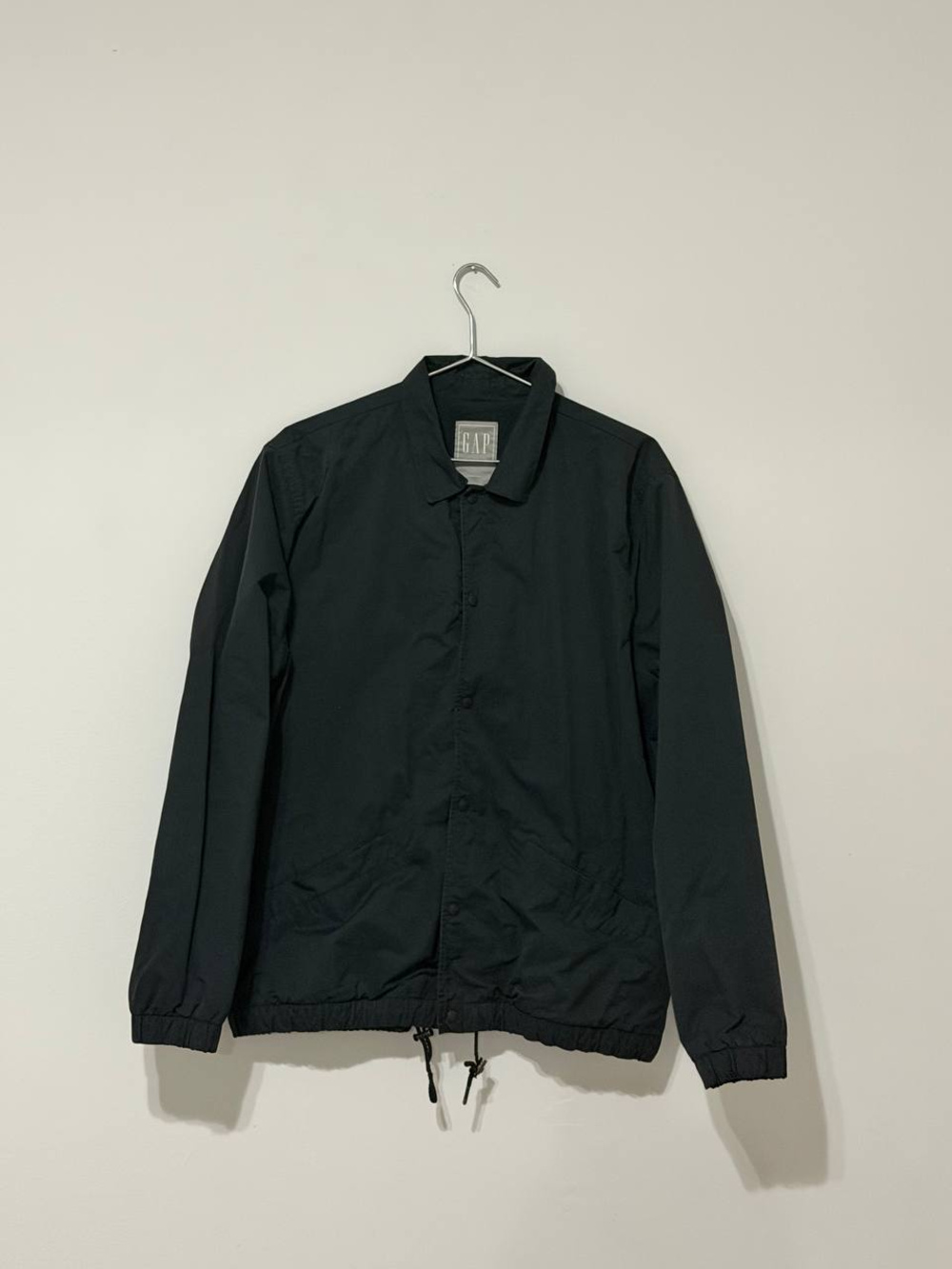 Gap Coach Jacket Black Drawstring Hem Size L
